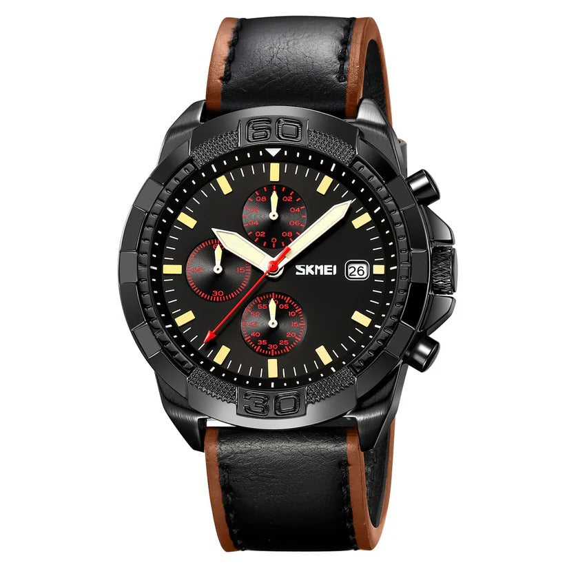 SKMEI - 9347 - Chronograph High Quality Luxury Watch - Black/Black image 1