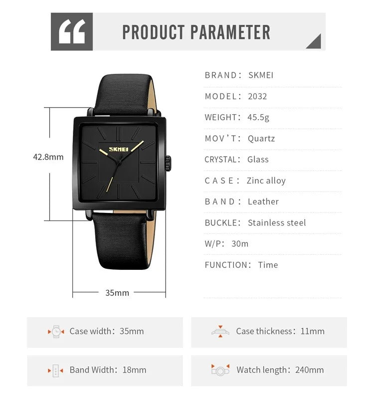 SKMEI - 2032 - High Quality Luxury Watch - Black/Black image 4