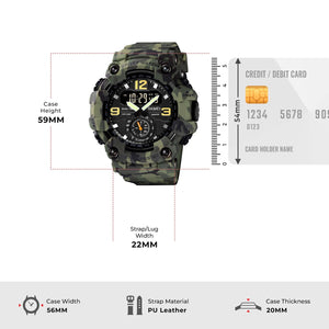 Skmei - 1637 - Warrior Dual Display Watch - Army Green Camo image 4