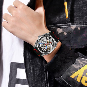 SKMEI - 9271 - Premium Automatic Skeleton Watch - red image 4