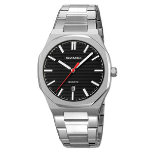 SKMEI - 9397 - Premium Gold Stainless Steel Watch - Silver/Black image 1