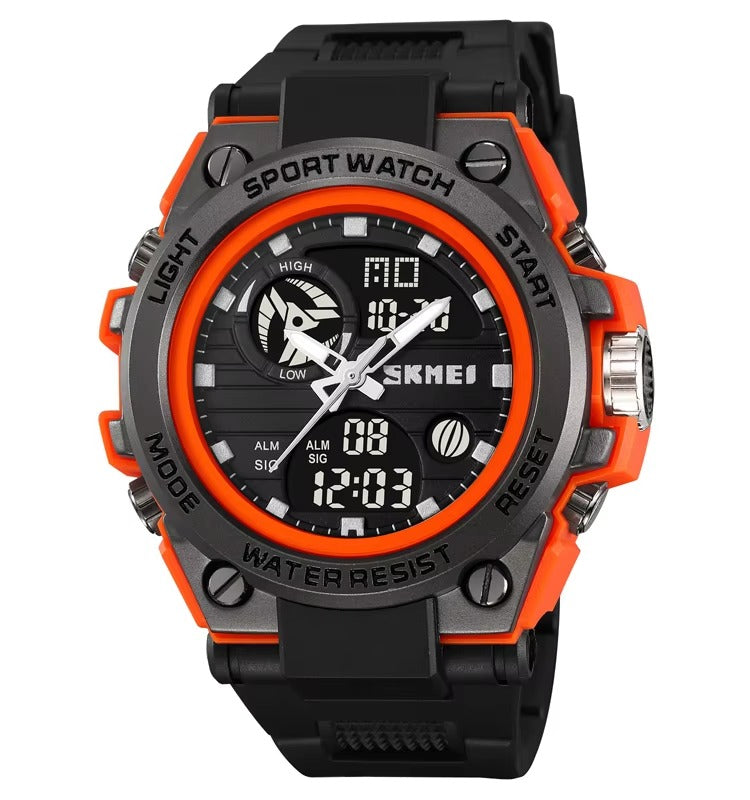 SKMEI 2031 Rugged Digital Sports Watch - Orange/Black image 1