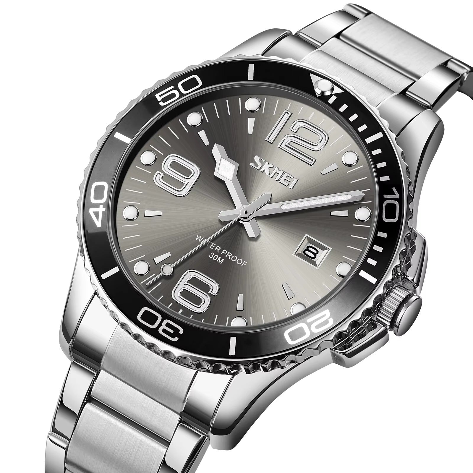 Skmei – 9278 – Luxury Stainless Steel Quartz Watch – Gray image 1