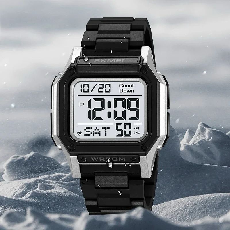 Skmei - 2264 - Multifunctional Sport Watch - Black/Silver-White image 1