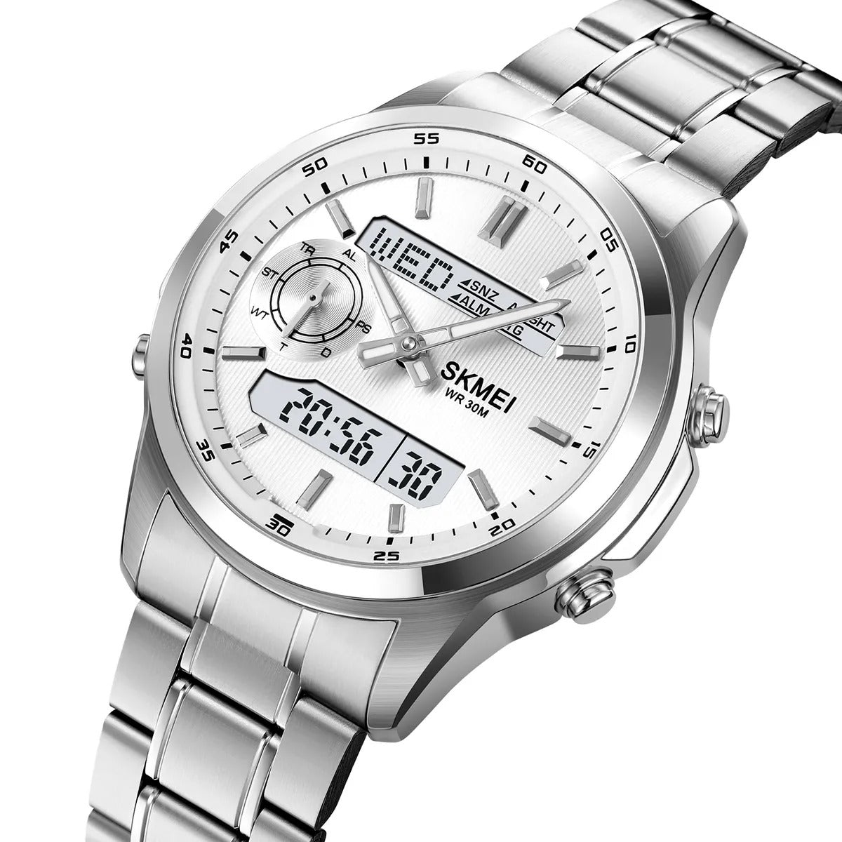 SKMEI - 2284 - World Master Dual Display Watch - Silver/Silver image 0