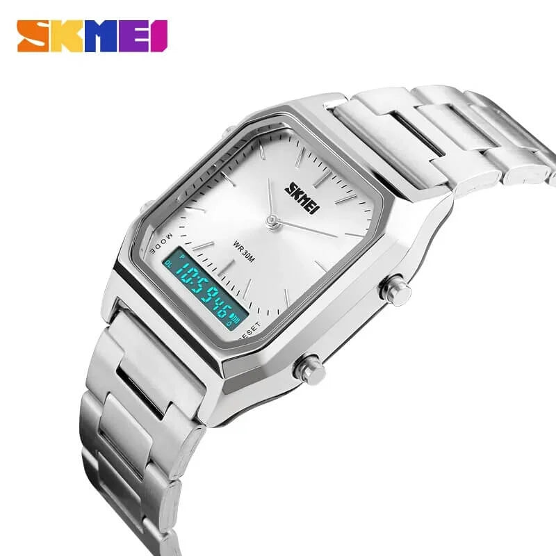 Skmei - 1220 - Dual Time Sports Watch - Silver image 1