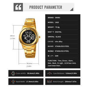 SKMEI 2425 Round Digital Countdown Watch - gold-black image 3