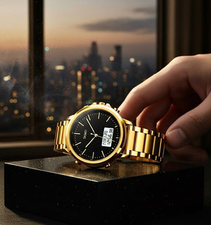 Skmei - 1652 (Chain) - Multifunctional Waterproof - Gold/White-Steel image 2