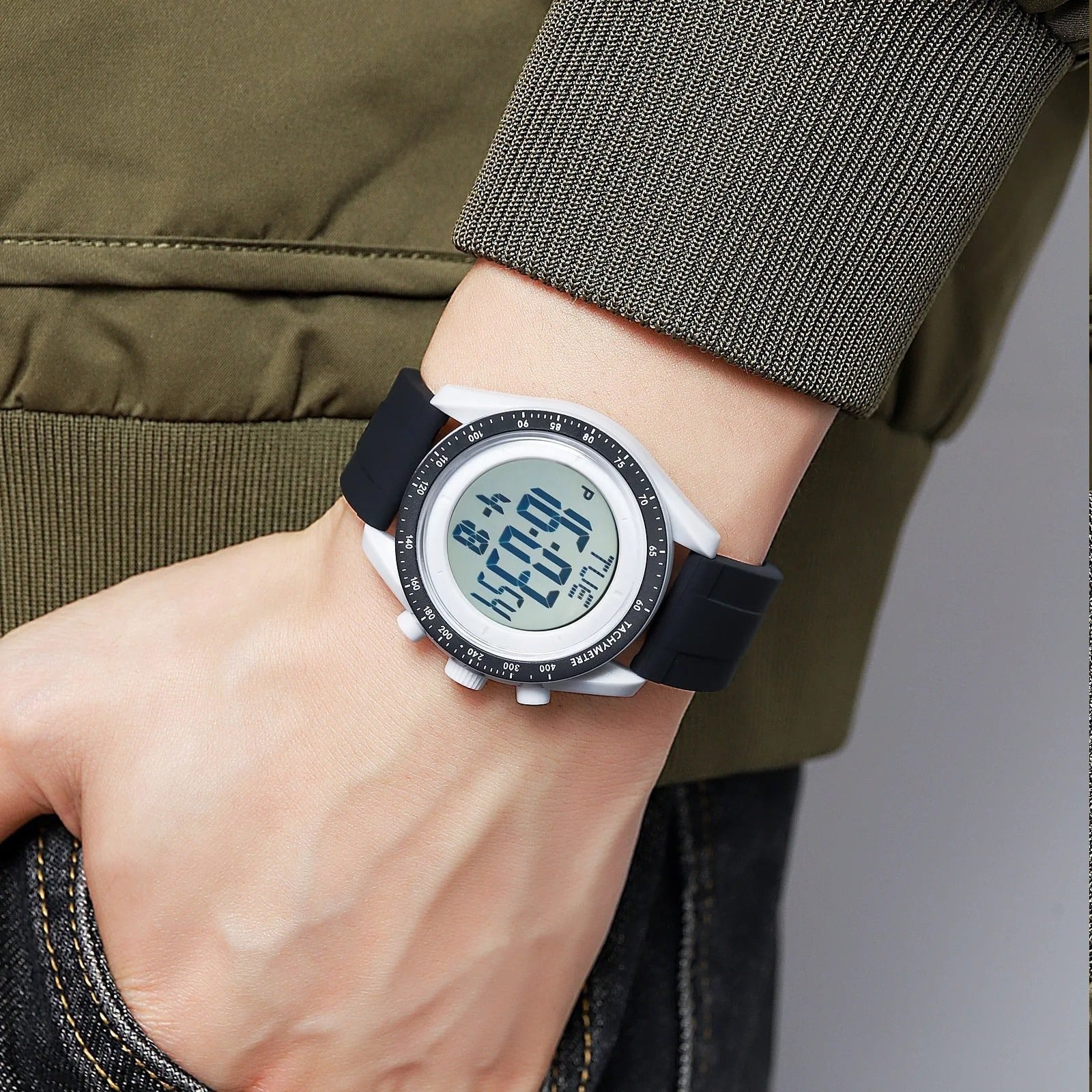 Skmei - 2045- Digital Multifunctional Luminous Waterproof - LightGrey image 2