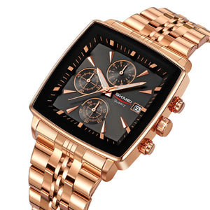 SKMEI 2434 Premium Square Chronograph Watch - rose gold