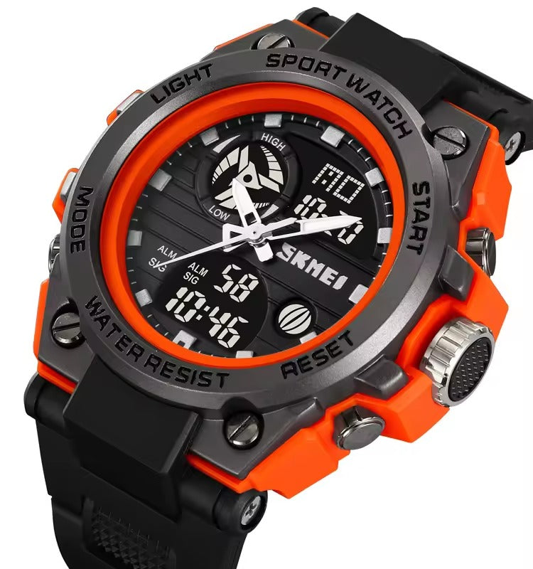 SKMEI 2031 Rugged Digital Sports Watch - Orange/Black image 0