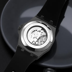SKMEI - M036 - Automatic Movement Skeleton Dial - black-silica gel image 2