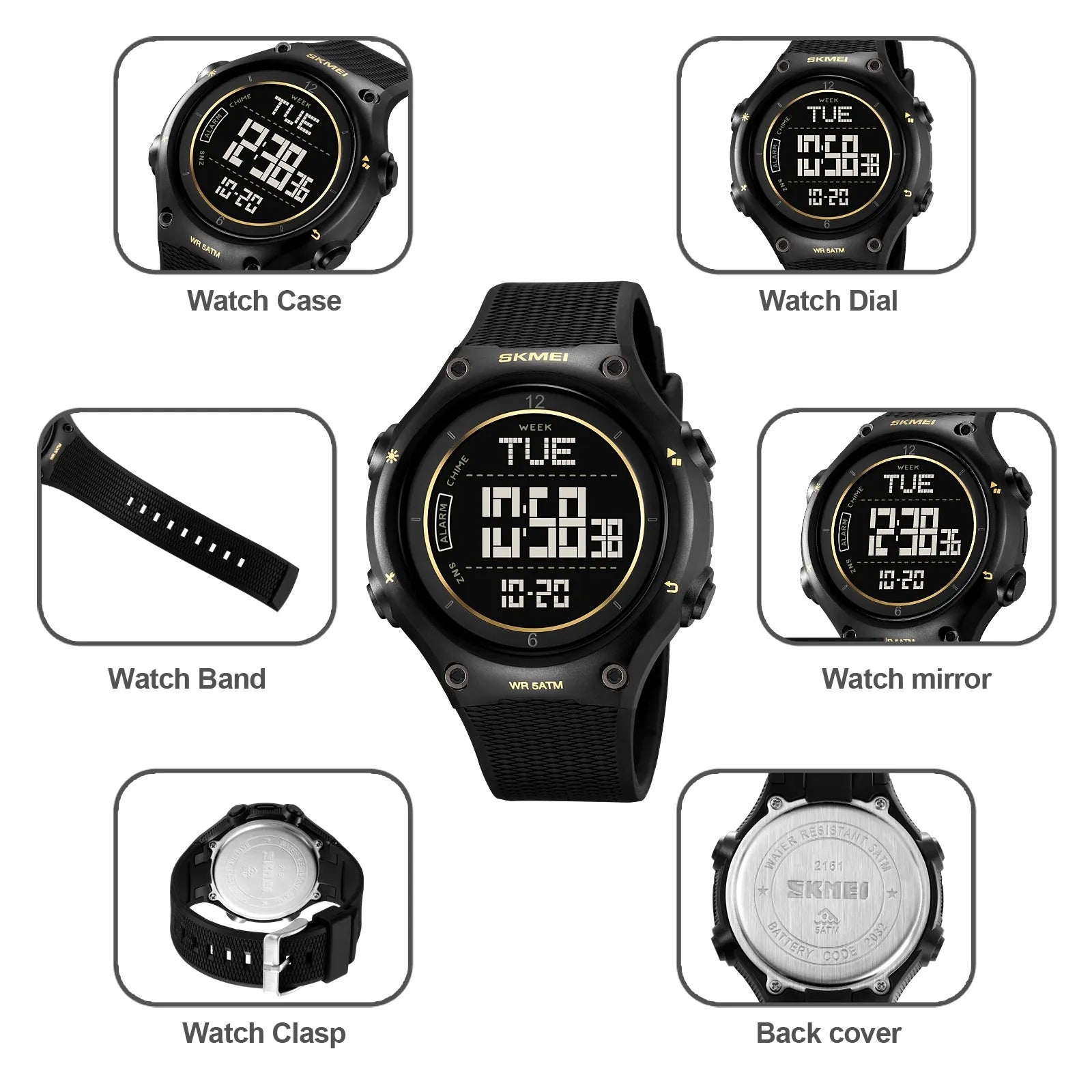 SKMEI 2161 Digital Sports Watch - gold image 2