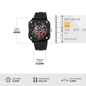 Skmei 2362 Trendy Wheel Spinner Quartz Silicon Strap - Black image 4