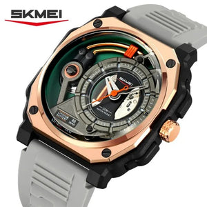 SKMEI - 2533 - Luxurious Creative Gentleman Business Boutique Dial Quartz Watch - rose gold/grey image 0