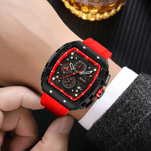 Skmei – 9341 – Bold Sporty Square Chronograph Watch – Red image 2