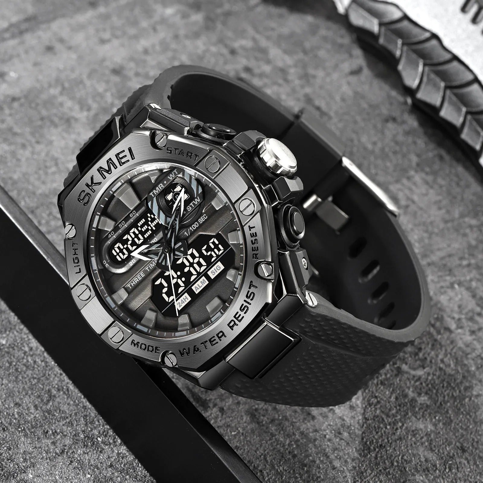 Skmei - 2221 - Tactical Force Dual Display Watch - Black image 4