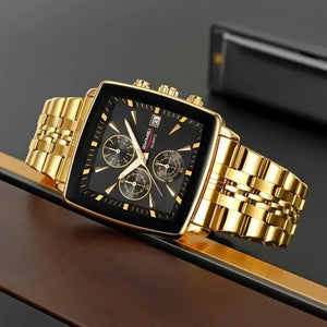 Skmei - 2434 - Men's Stainless Steel Quartz Chronograph Watch - Gold image 2
