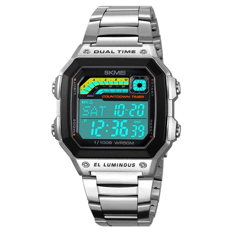 Skmei 2307 – Digital Sports Watch – Silver/Steel image 4