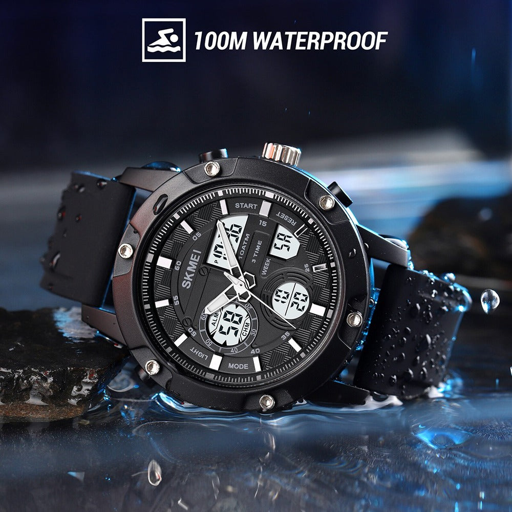 SKMEI - 1757 - Analog Digital Waterproof Quartz Movement Watch - black/white image 0