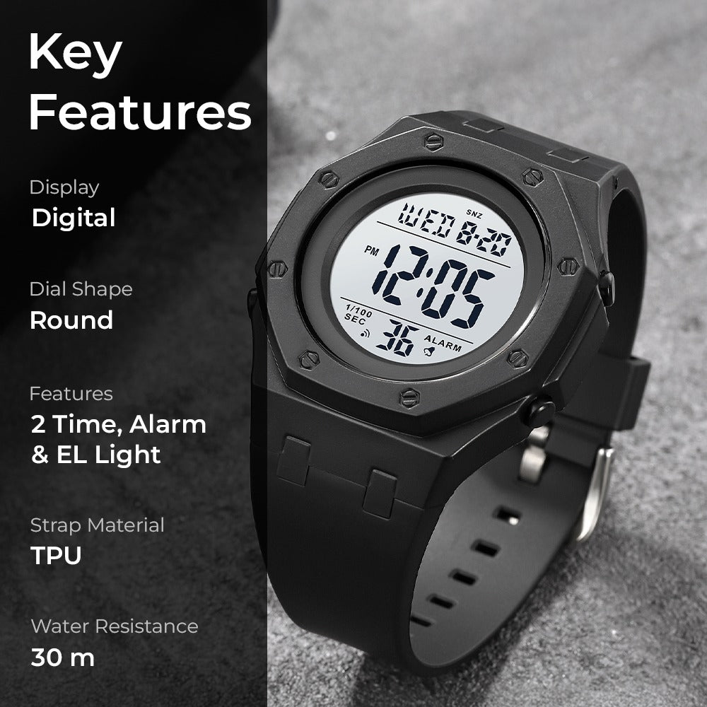 Skmei 2048 Digital Sports Watch - black/white image 1