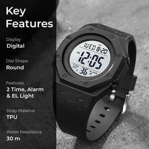 Skmei 2048 Digital Sports Watch - black/white image 1