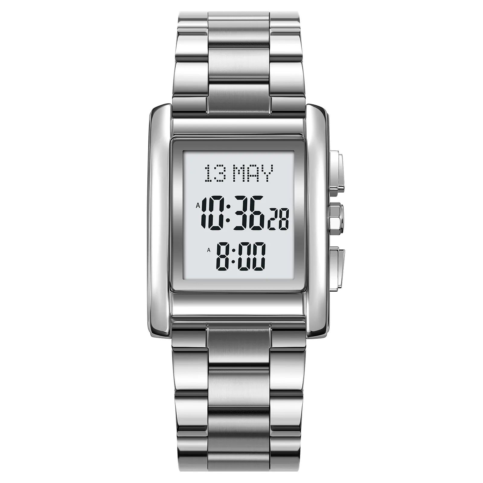 SKMEI - 2092 - Qibla Azan Time Reminder Prayer Watch - silver image 0