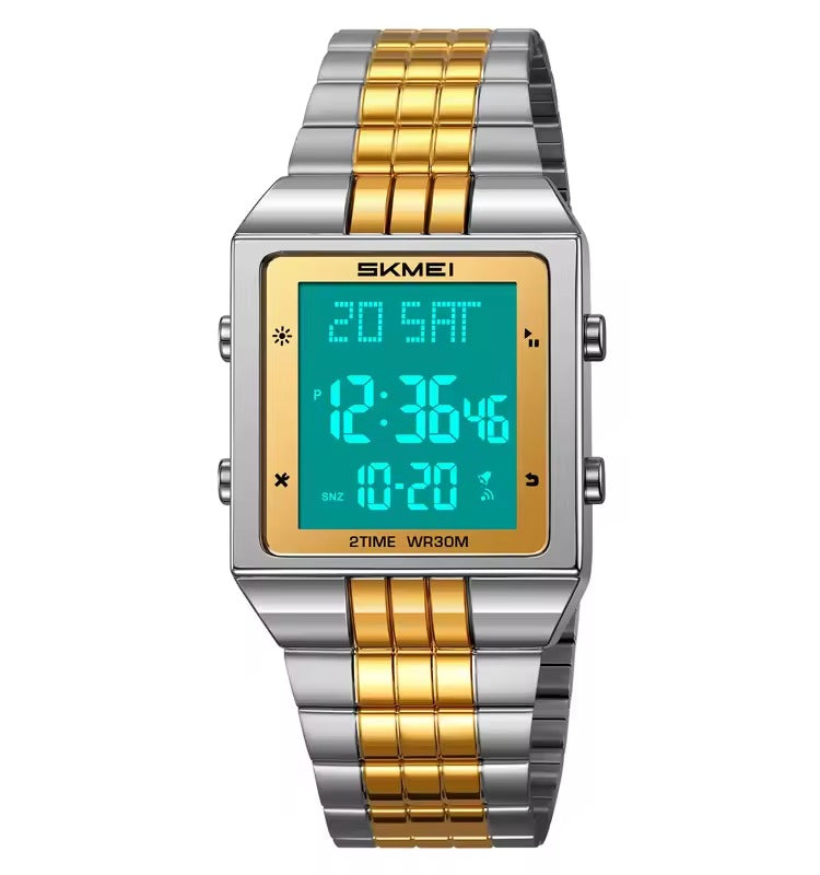 SKMEI - 2335 - Digital Multifunction Stainless Steel Watch - Gold/Silver image 5