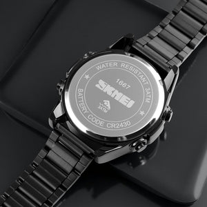SKMEI - 1667 - Qibla Azan Time Reminder Prayer Watch - Black/black image 2