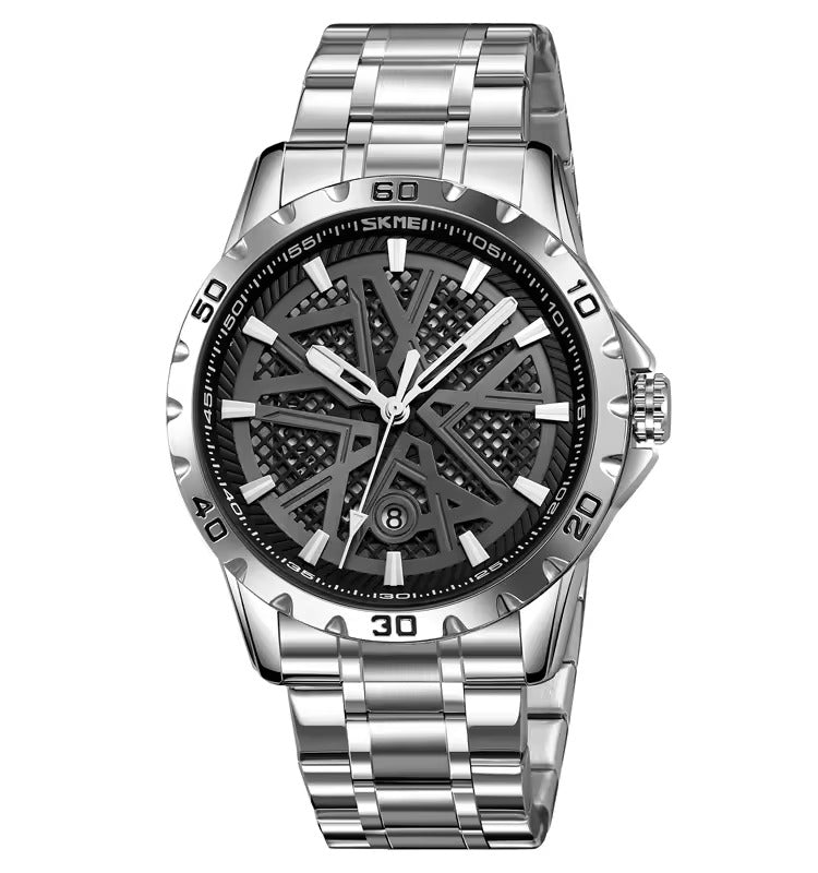 Skmei - 9337 - Digital Stainless Steel Watch - Silver/Black image 1