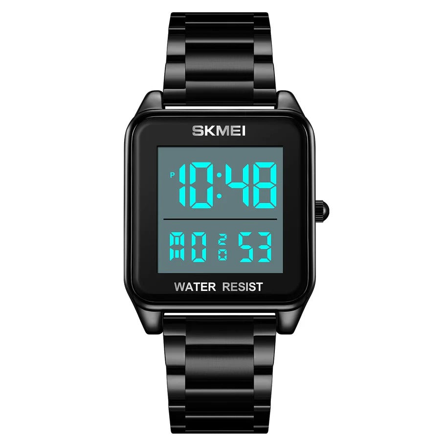SKMEI 2154 Rectangle Digital Sports Wristwatch - black/white image 3