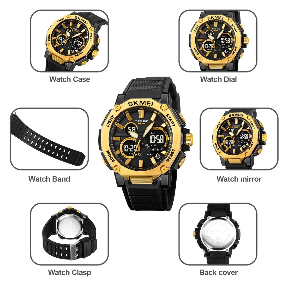 Skmei - 2219 - Digital Sports Watch - Gold image 1