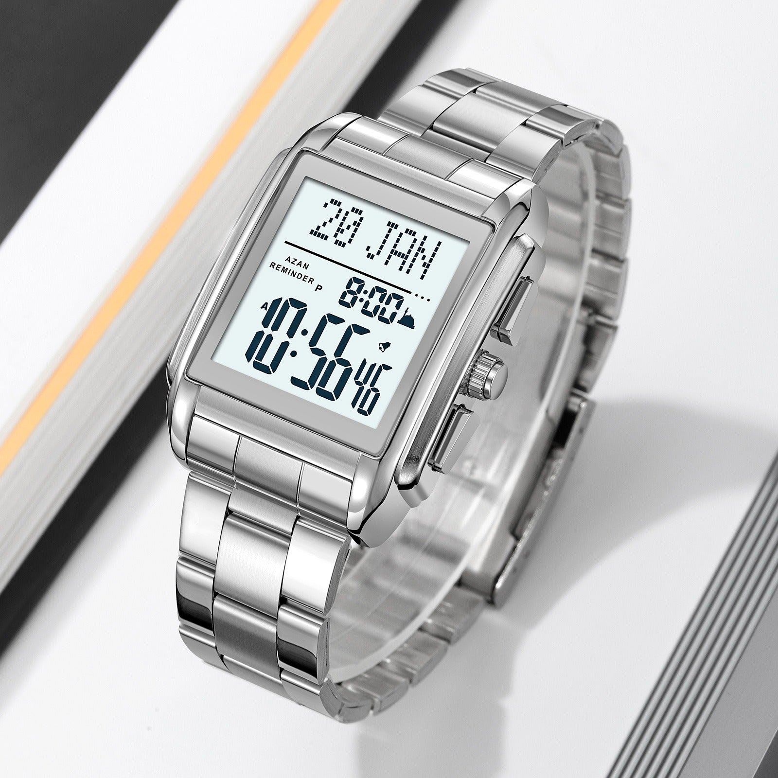 SKMEI - 2405 - Qibla Azan Time Reminder Prayer Watch - silver image 7