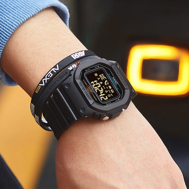 SKMEI - 1629 - Bluetooth Step Count High Quality Sports Watch Pedometer - Black image 4