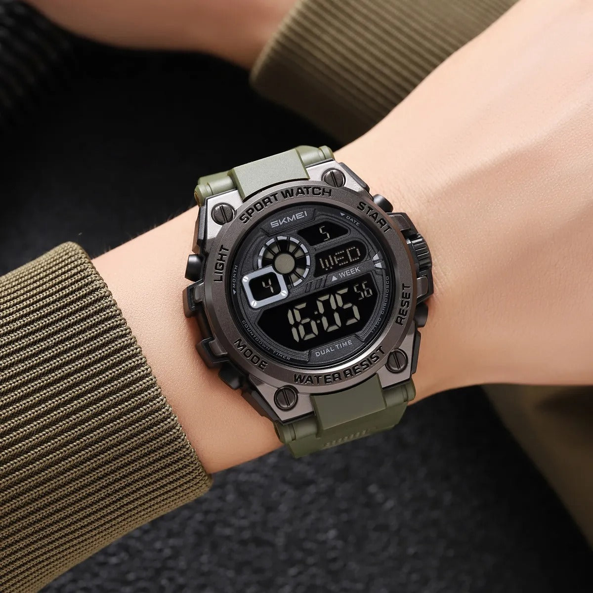 SKMEI 2318 Rugged Digital Sport Watch - armygreen image 2