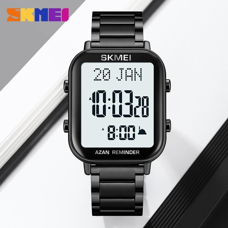 SKMEI - 2135 - Qibla Azan Time Reminder Prayer Watch - black image 1