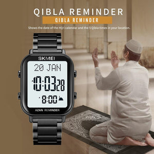 SKMEI - 2135 - Qibla Azan Time Reminder Prayer Watch - black image 3