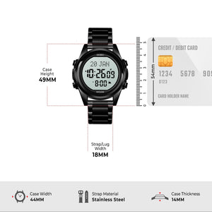 SKMEI - 1667 - Qibla Azan Time Reminder Prayer Watch - Black / white image 4