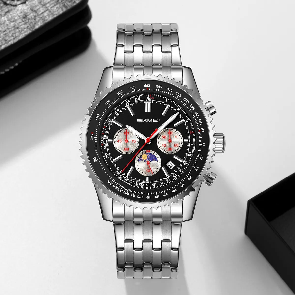 Skmei – 9348 – Executive Chronograph Watch – Black image 3