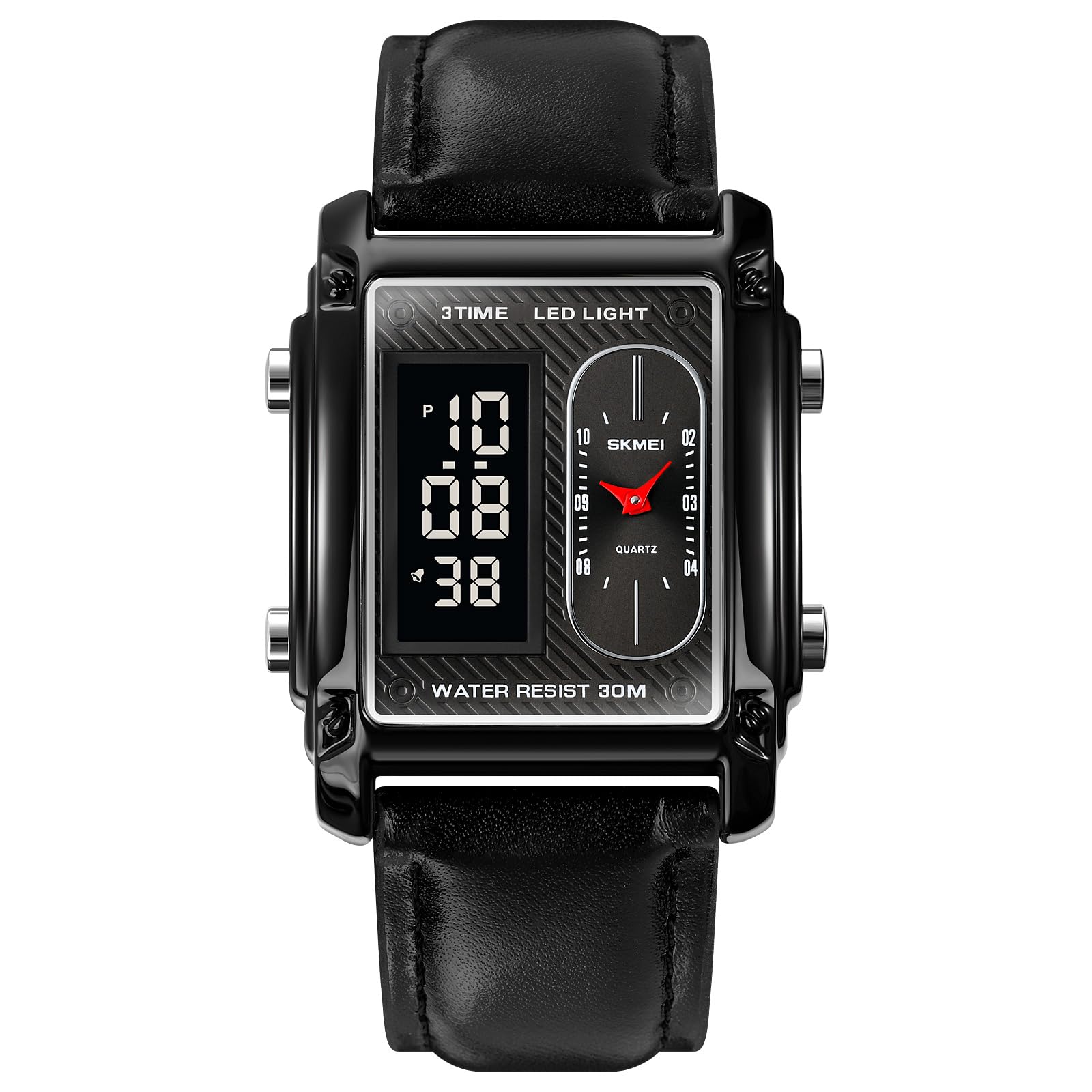 Skmei - 1868 (strap) - Digital LED Luminous Waterproof - Black-Leather image 0