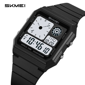 SKMEI - 2347 - Digital Sports Countdown Waterproof Watch - Black/White image 0