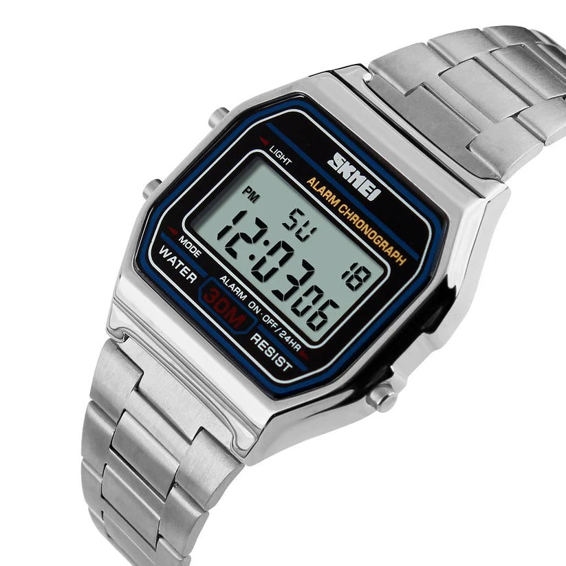 Skmei - 1123 - Digital Stainless Steel Watch - Silver image 1