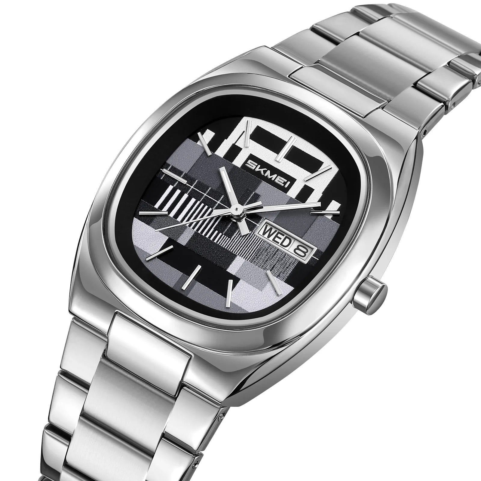 Skmei – 9375 – Business Gentleman Vintage Watch – Silver/Gray image 0