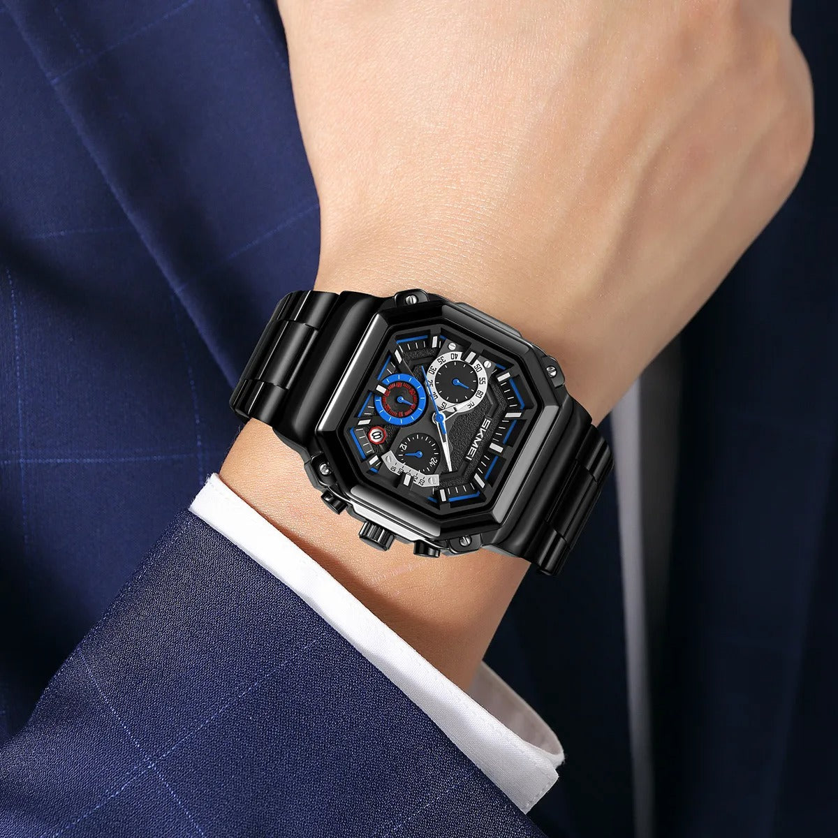Skmei - 9359 - Quartz Chronograph Heavy-Duty Metal Build - blue image 2
