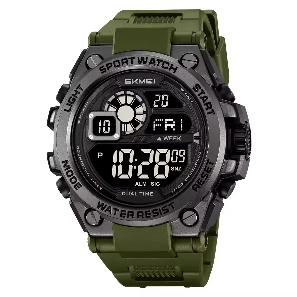 SKMEI 2318 Rugged Digital Sport Watch - armygreen image 0