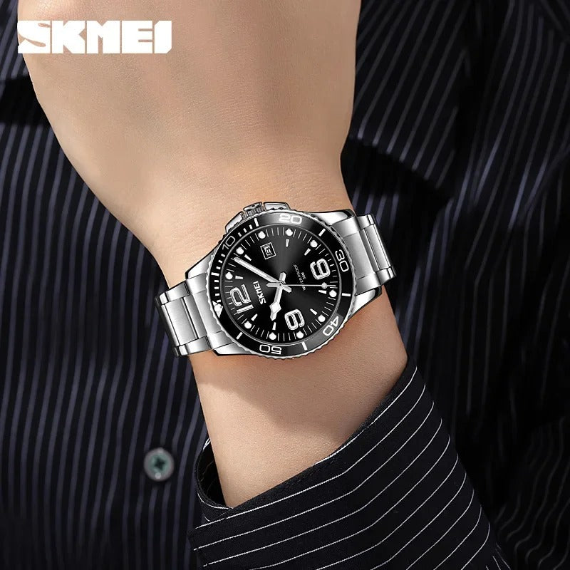 Skmei – 9278 – Luxury Stainless Steel Quartz Watch – Black image 2
