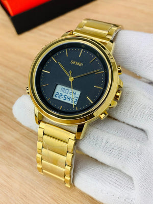 Skmei - 1652 (Chain) - Multifunctional Waterproof - Gold/White-Steel image 5