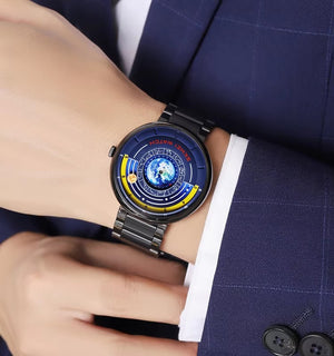 SKMEI - 2361 - Earth Orbit Quartz Watch - Black image 4