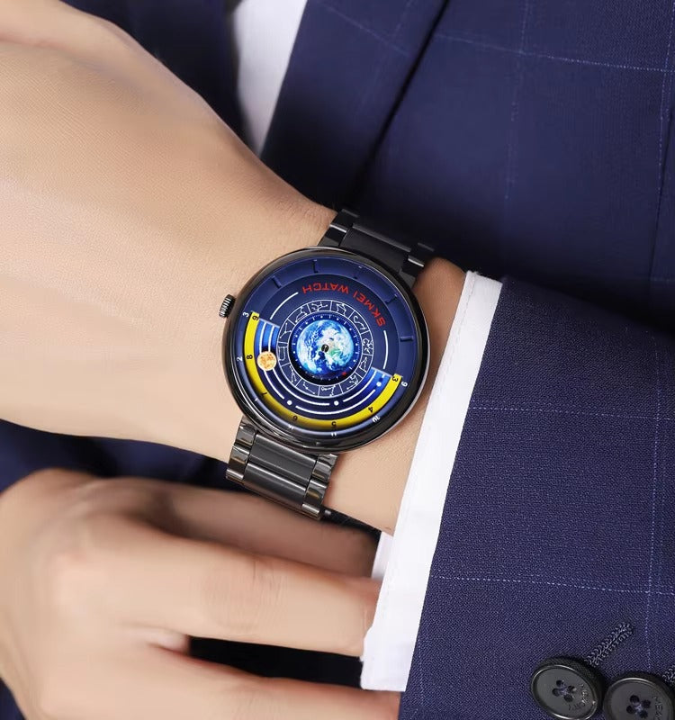 SKMEI - 2361 - Earth Orbit Quartz Watch - Black image 4