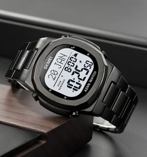 SKMEI - 2036 - Qibla Azan Time Reminder Prayer Watch - Black/white image 1